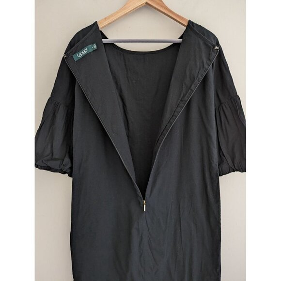 Lauren Ralph Lauren Embroidered Black Shift Dress Size 6 - Picture 7 of 10